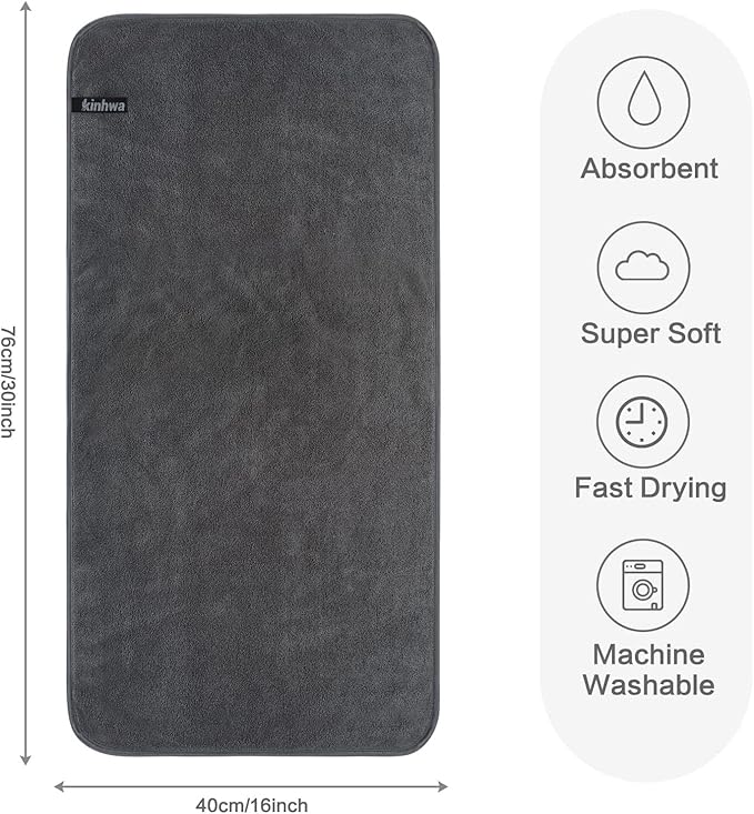 KinHwa Microfiber Bathroom Hand Towel Gym Towels Ultra Soft Super Absorbent