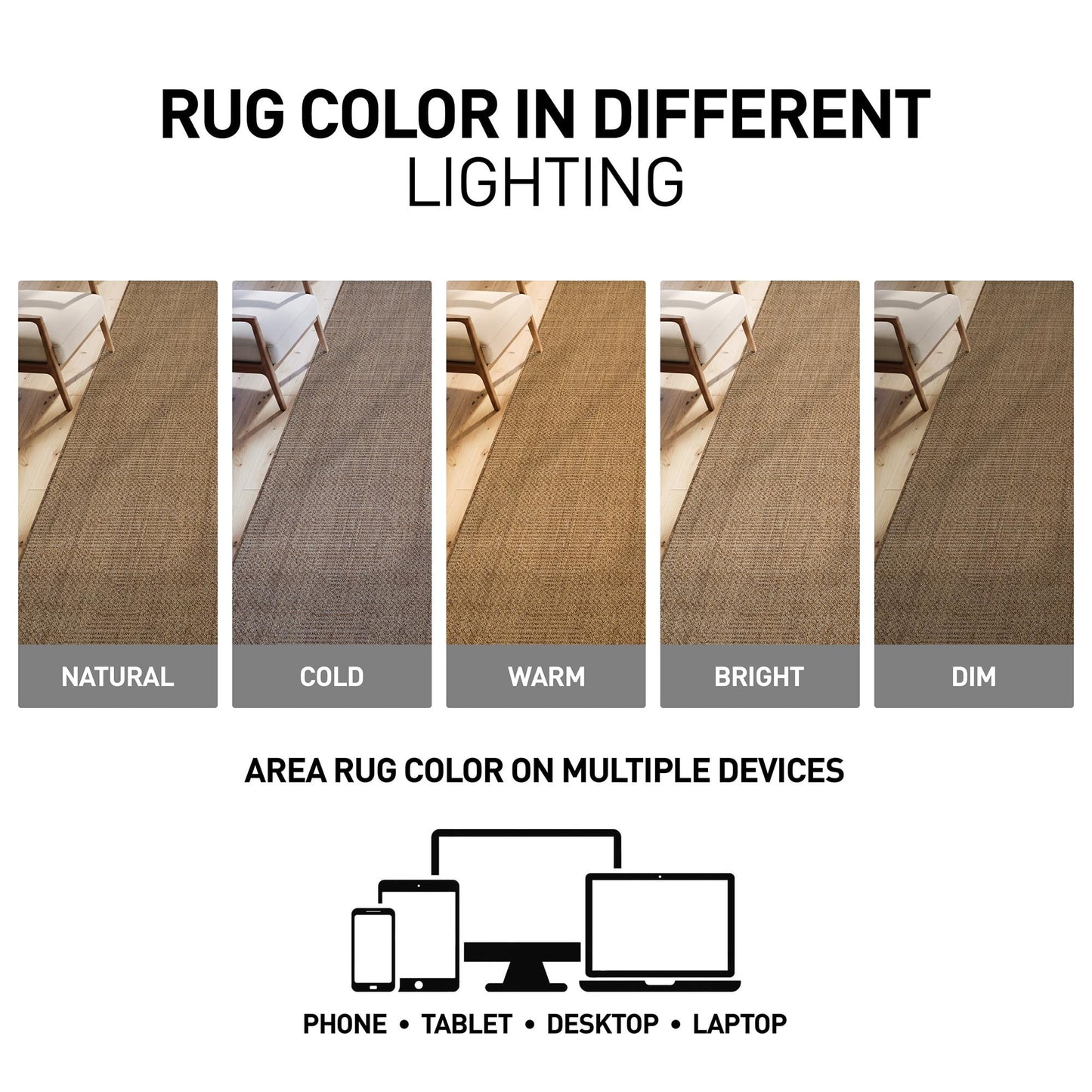 Rugshop Diamond Grid Indoor Outdoor Flat Woven Area Rug,Natural Jute-Style,Easy-Care Patio Rug for Backyard Porch Deck Balcony, 6'6" x 9' Sand/Natural