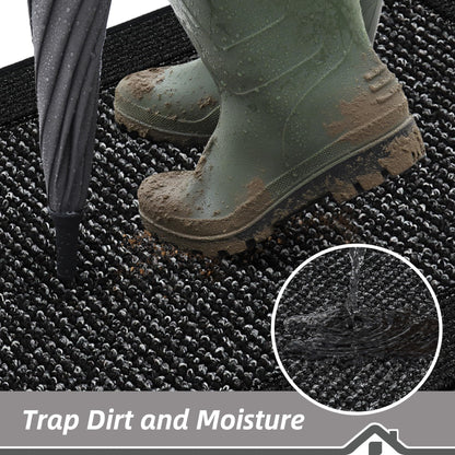 BEQHAUSE Indoor Door Mat 20" x 32", Dirt Trapper Door Mats Non-Slip Entryway Rugs Washable, Resist Dirt Absorbent Welcome Mat, Low Profile Floor Mats for Front Back Door and Entryway, Black