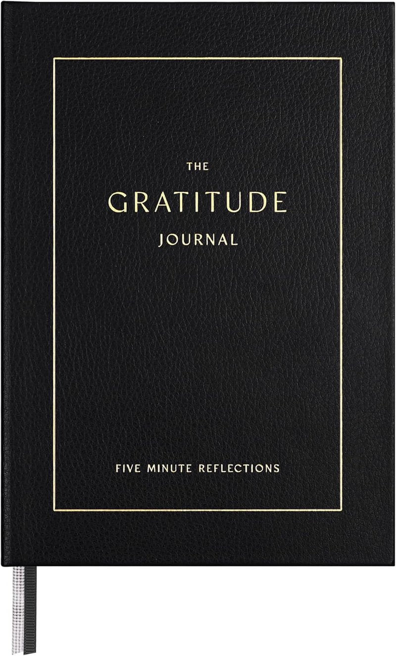 Gratitude Journal for Women - 5 Minute Daily Mindfulness Practice with Prompts & Quotes | Undated Bold Black Notebook