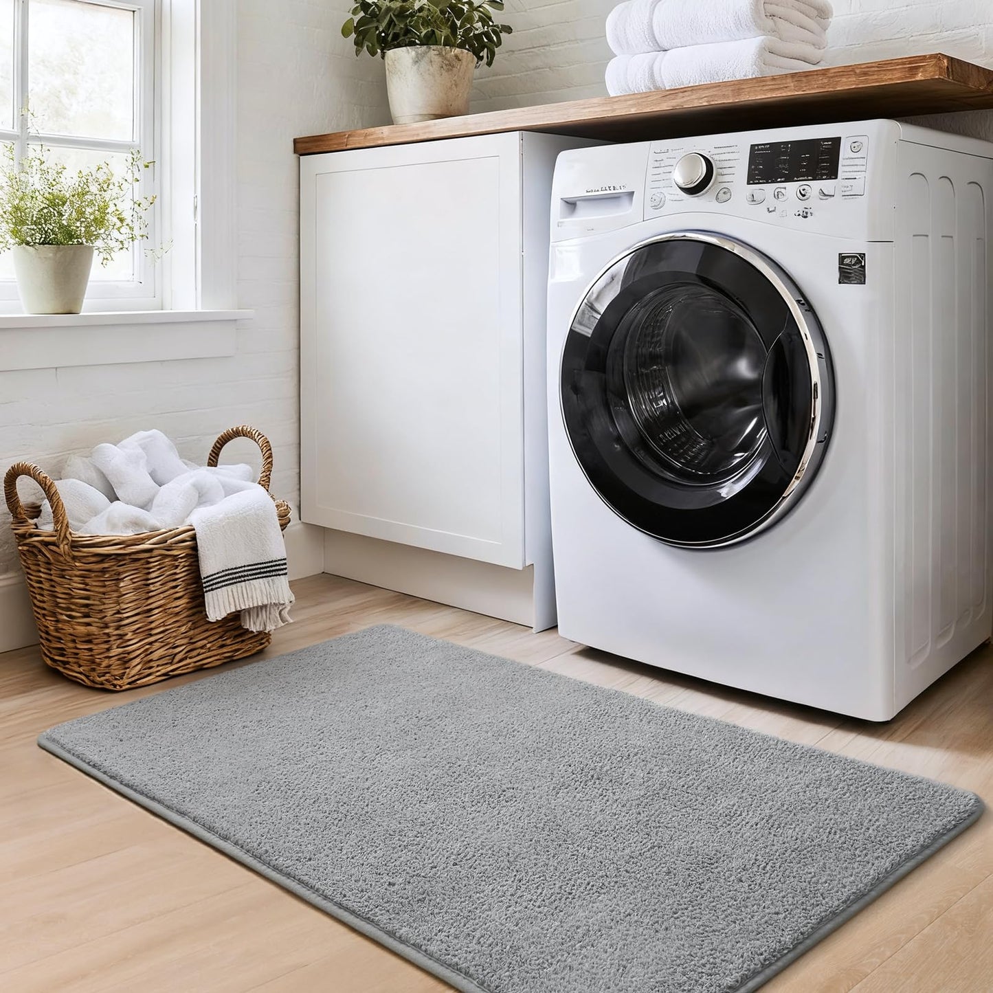 Keeko 2x3 Grey Area Rugs for Bedroom Living Room, Soft Modern Indoor Throw Rugs Low Pile Fluffy Small Rug Door Mat Washable Non Slip Entryway Rug Carpet for Nursery Home Kids Room Decor