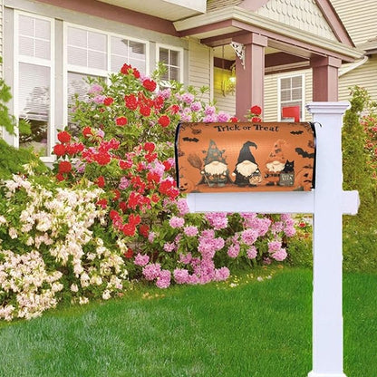 Mailbox Covers Gnomes Halloween Pumpkin Gnomes Halloween Pumpkin Magnetic Letter Post Box Cover Standard Size 25.5 x 21 Inch Garden Yard Home Decorative
