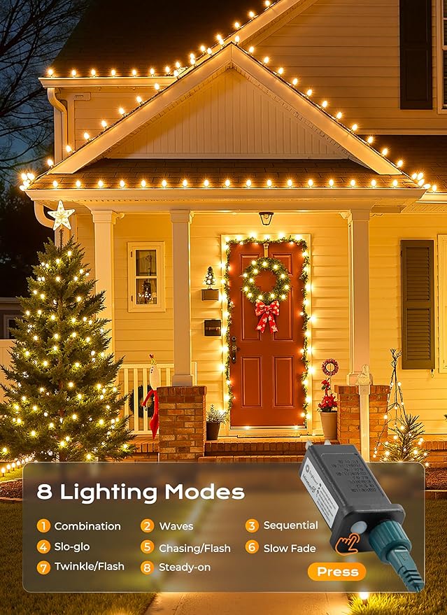 Minetom C9 LED Christmas Lights Outdoor (Warm White, 50 LED)