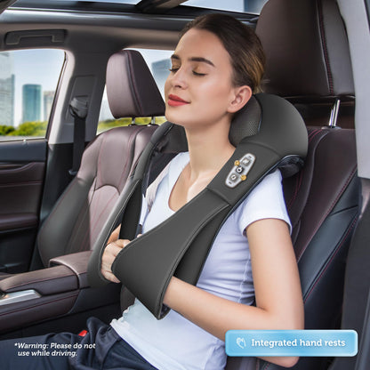 COMFIER Shiatsu Neck and Shoulder Massager,Gifts for Mom Dad,Deep Kneading Massage Pillow with Heat, Back Massager, Pillow Massage, Black