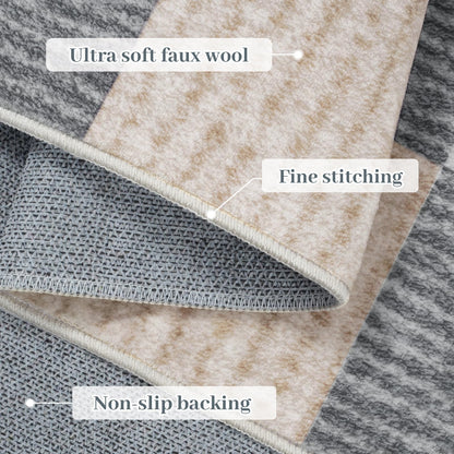 LIVEBOX Machine Washable Area Rug 6x9 Checkered, Non Slip Soft Large Bedroom Living Room Rug Farmhouse Neutral Classic Geometric Pattern Boys Rug, Indoor Carpet for Den Dorm Playroom(Grey,6'x9')