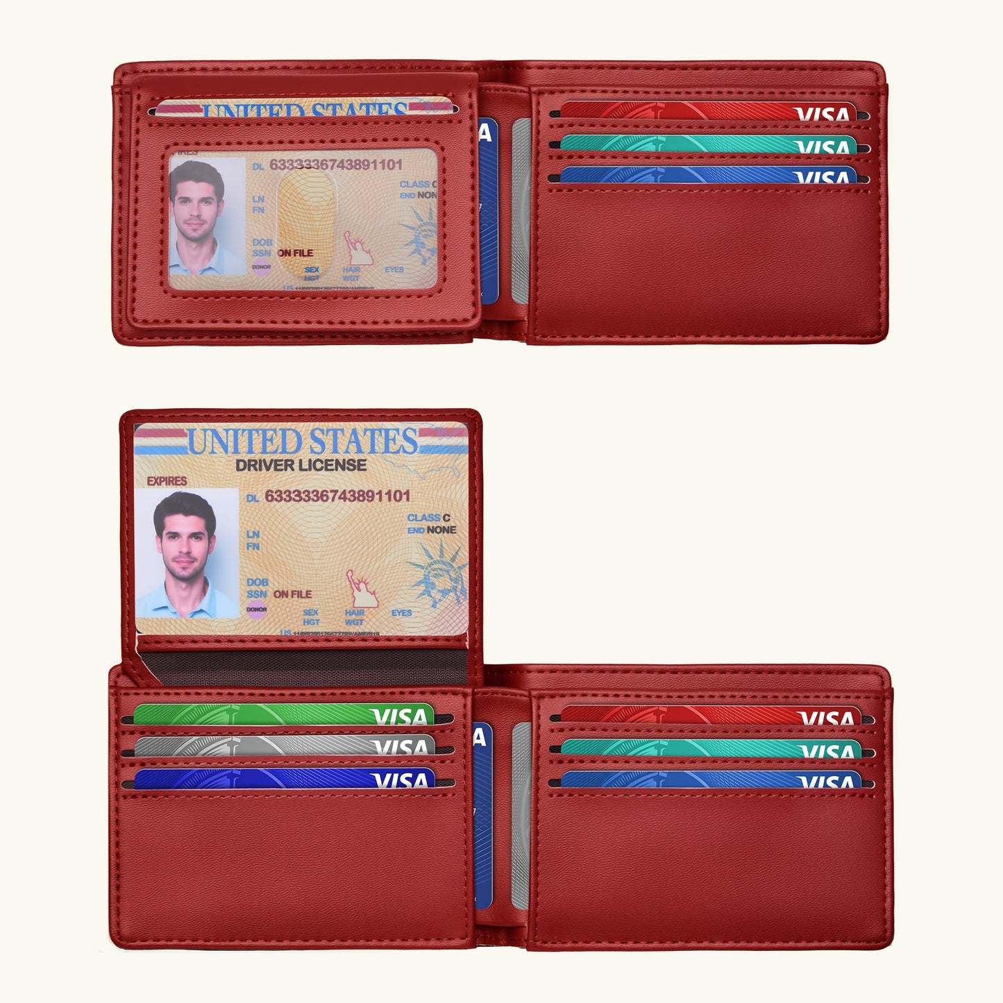 Tipmile Wallet for Men Slim RFID Blocking Credit Card Holder, Minimalist Men Wallets 12 Cards with 2 ID Windows & Cash Slot, Bifold Front Pocket Wallet Gifts for Men
