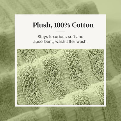 Modern Threads Organic Vines 6-Piece 100% Cotton Towel Set – Yarn Dyed Jacquard