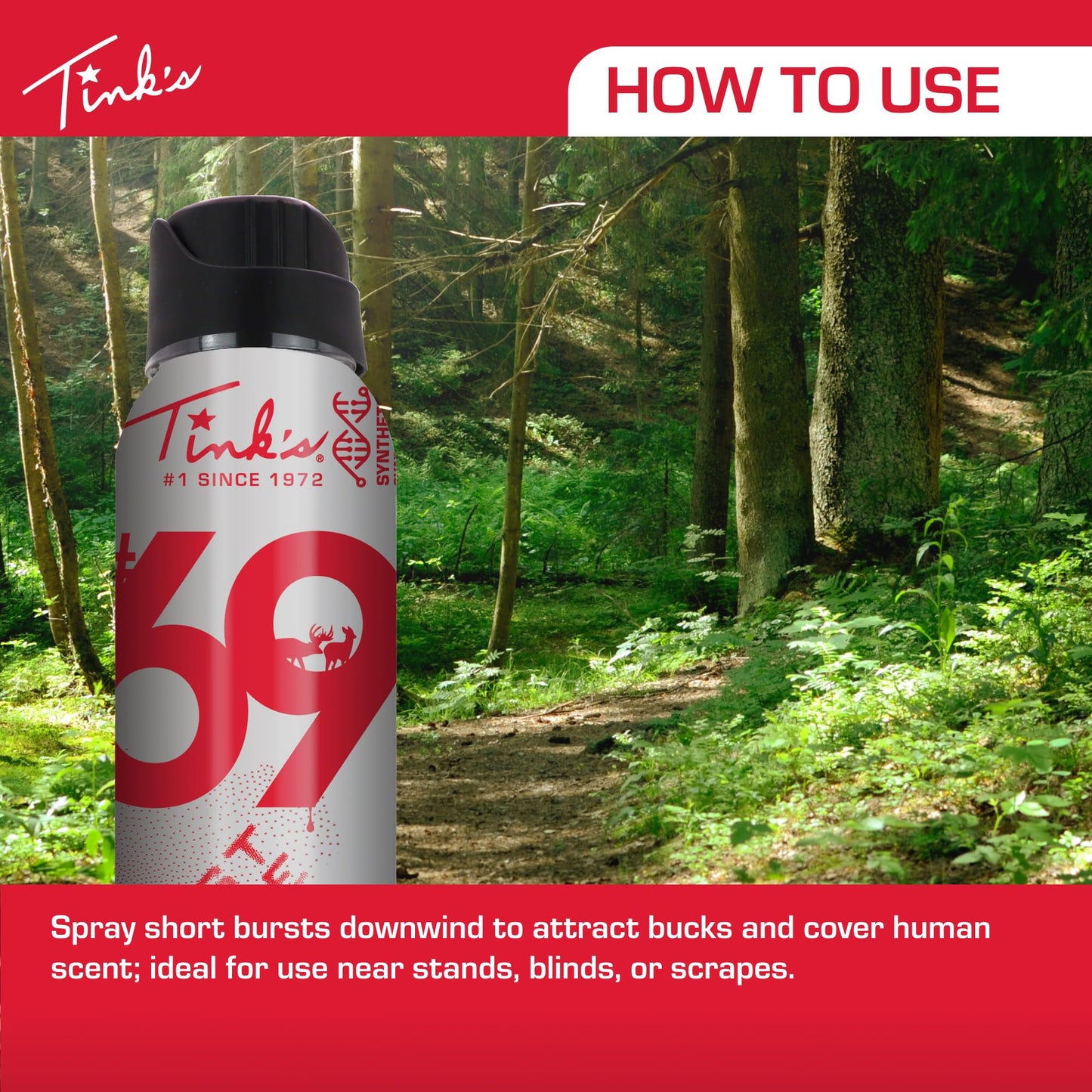 TINK'S Synthetic #69 Doe-in-Rut Estrous Urine Spray Mist Deer Attractant for Hunting (3 oz Can) - Superior & Long Lasting Doe Estrus Hunting Scents - Hunting Lure/Attractant