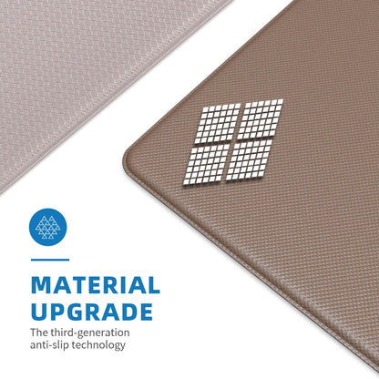 StepAura Kitchen Mats for Floor 2 Piece - 17"x29"+17"x59" Anti Fatigue Mats for Kitchen Floor - Non Slip Cushioned Rugs for Standing - Ivory