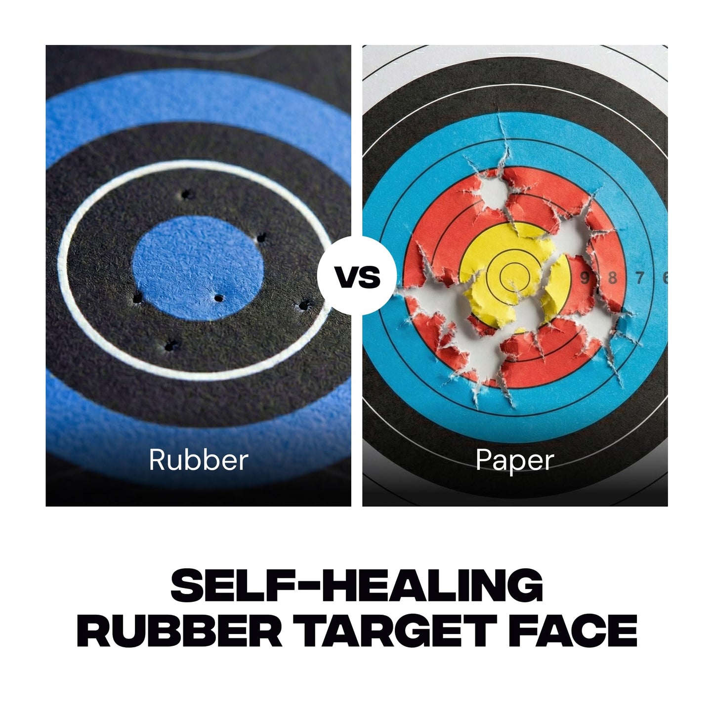 BALLISTA Reusable Self-Healing Rubber Archery Target Face – 13.8" x 23.6" Roll-Up Practice Target Sheet with Bright Bullseyes, Water-Resistant, Portable for Bow and Crossbow Shooting