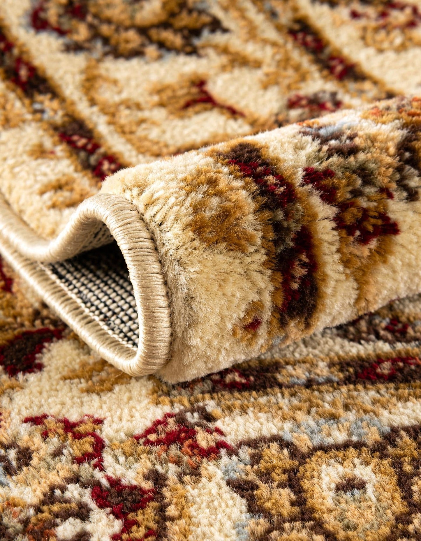 Unique Loom Voyage Collection Traditional Oriental Classic Intricate Design Area Rug (6' 0 x 9' 0 Rectangular, Ivory/Gold)
