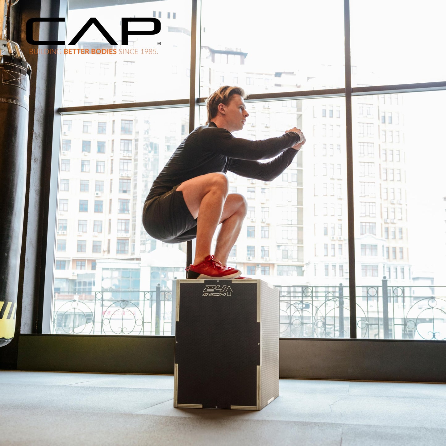 CAP Barbell 3-in-1 Rubber Textured Plyometric Box 24in x 20in x 16 in