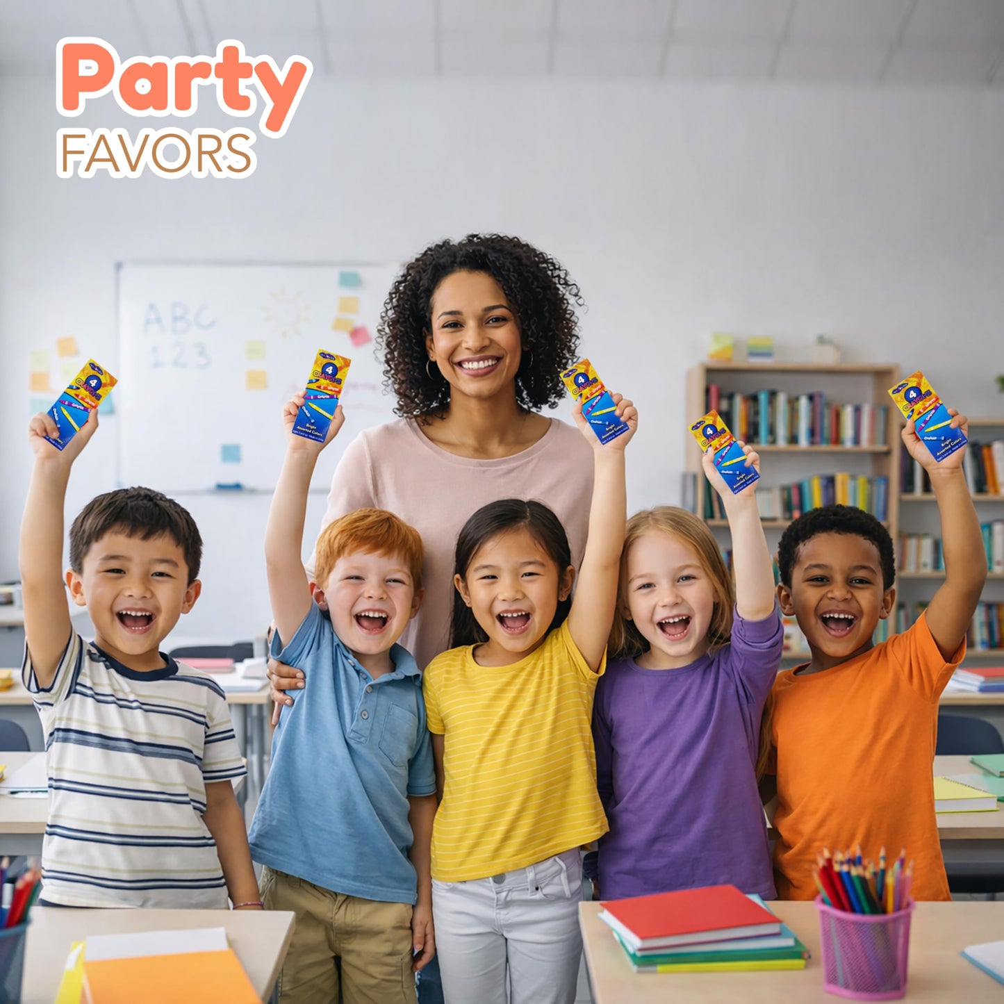 4E's Novelty 144 Boxes of 4 Packs Bulk Crayons for Kids, Non-Toxic Crayons Bulk, Classroom Must Haves, Supplies for Teachers Restaurants Crayon Party Favors Individual Packs