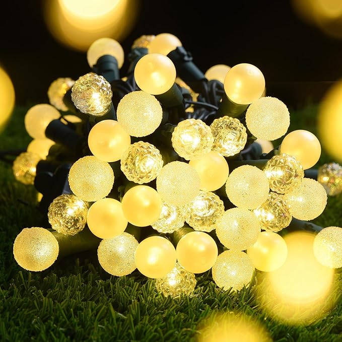 Globe String Lights, 200 LED Mix-Ball Fairy Lights Plug in UL Listed 67FT Christmas Tree Lights Christmas Outdoor Indoor Fairy Lights for Bedroom Tree Patio Party Garden Wedding, Warm White
