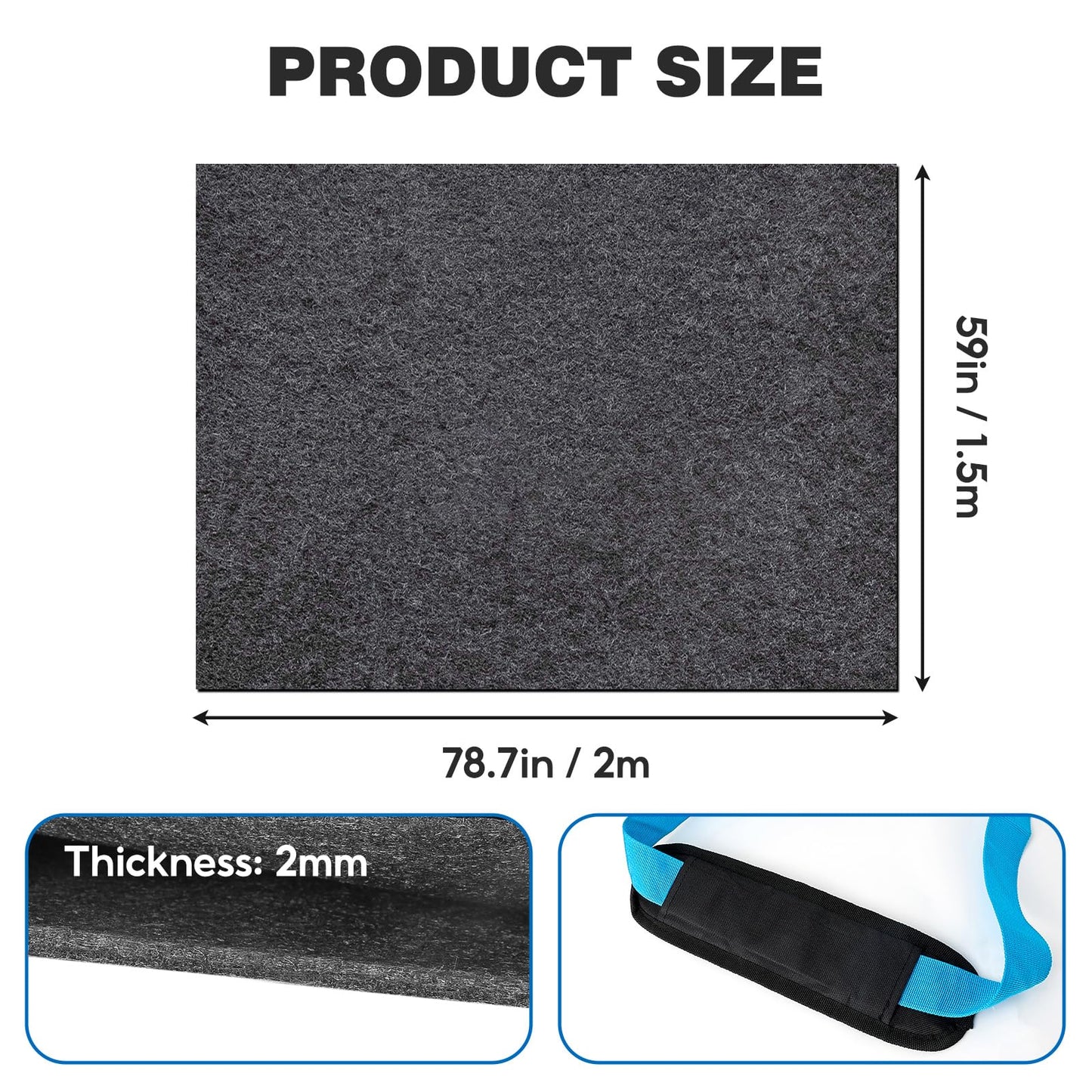 Camping Tent Carpet Mat 6.5x5 Ft Waterproof Rug Liner - Portable Under Tent Mat to Keep Floor Dry Blanket, Moisture Barrier for Camping Gear, Outdoor Picnic Supplies
