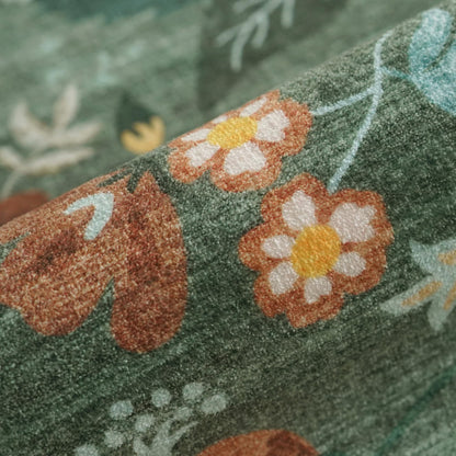 Washable 2x8 Hallway Runner Rug: Water-Resistant Kitchen Rug Soft Bedroom Carpet Non-Slip Indoor Hardwood Floor Mat for Entryway Bathroom Dining Room Boho Decorative Home Decor(2x8, Floral/Green)