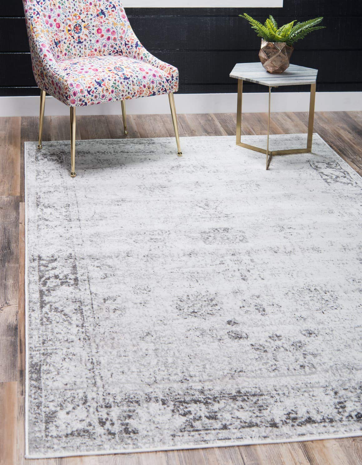 Unique Loom Sofia Collection Area Rug - Casino (3' 3" x 5' 3" Rectangle, Gray/ Beige)