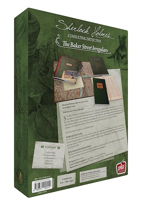 Sherlock Holmes Consulting Detective - The Baker Street Irregulars Board Game - Captivating Mystery Game for Kids &amp Adults Ages 14+ 1-8 Players 90 Min Playtime Made by Space Cowboys