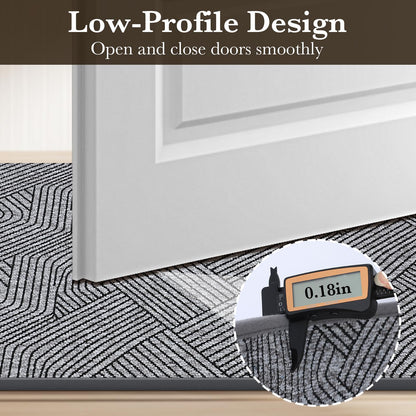 Naoloture Indoor Door Mat 24"x36", Low-Profile Welcome Front Door Mat Indoor Entrance, Non Slip Rubber Backing Inside Doormat Washable Entryway Dirt Resistant & Absorbent 2x3 Entry Mat, Light-Gray