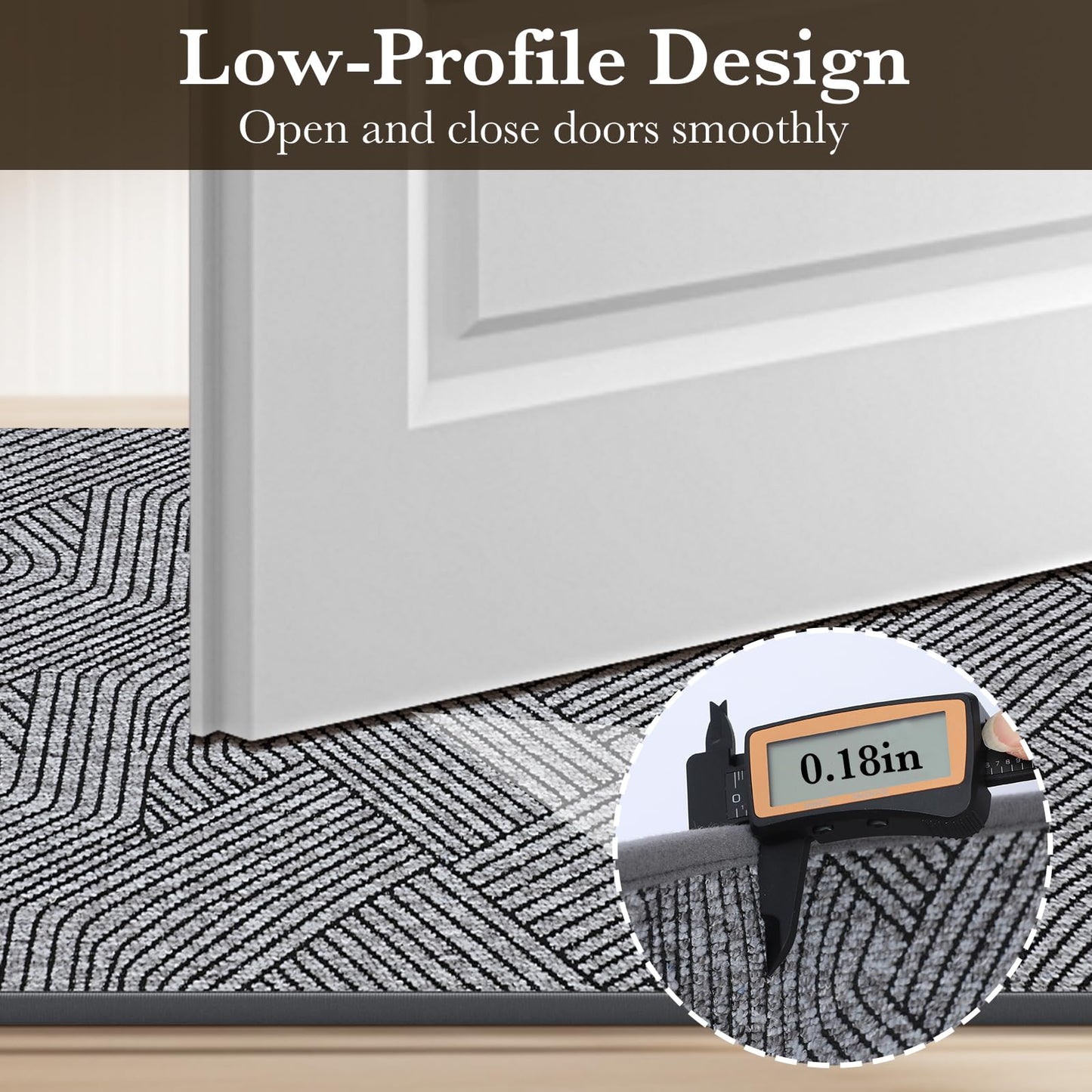 Naoloture Indoor Door Mat 30"x47" Large, Low-Profile Welcome Front Door Mat Indoor Entrance, Non Slip Rubber Backing Inside Doormat Washable Entryway Dirt Resistant & Absorbent Entry Mat, Light-Gray