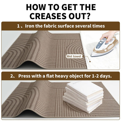 QiCaiJia Front Door Mat 31''x47'', Absorbent Dirt Resist Washable Non Slip Low-Profile Indoor Doormat, Easy Clean Welcome Entryway Door Mats, Brown