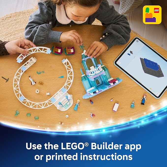 LEGO Disney Frozen Elsa’s Ice Castle &amp Snow Ride Adventure Building Toy - Frozen Toys for Girls &amp Boys Ages 4+ - Disney Gift for Kids - 43281