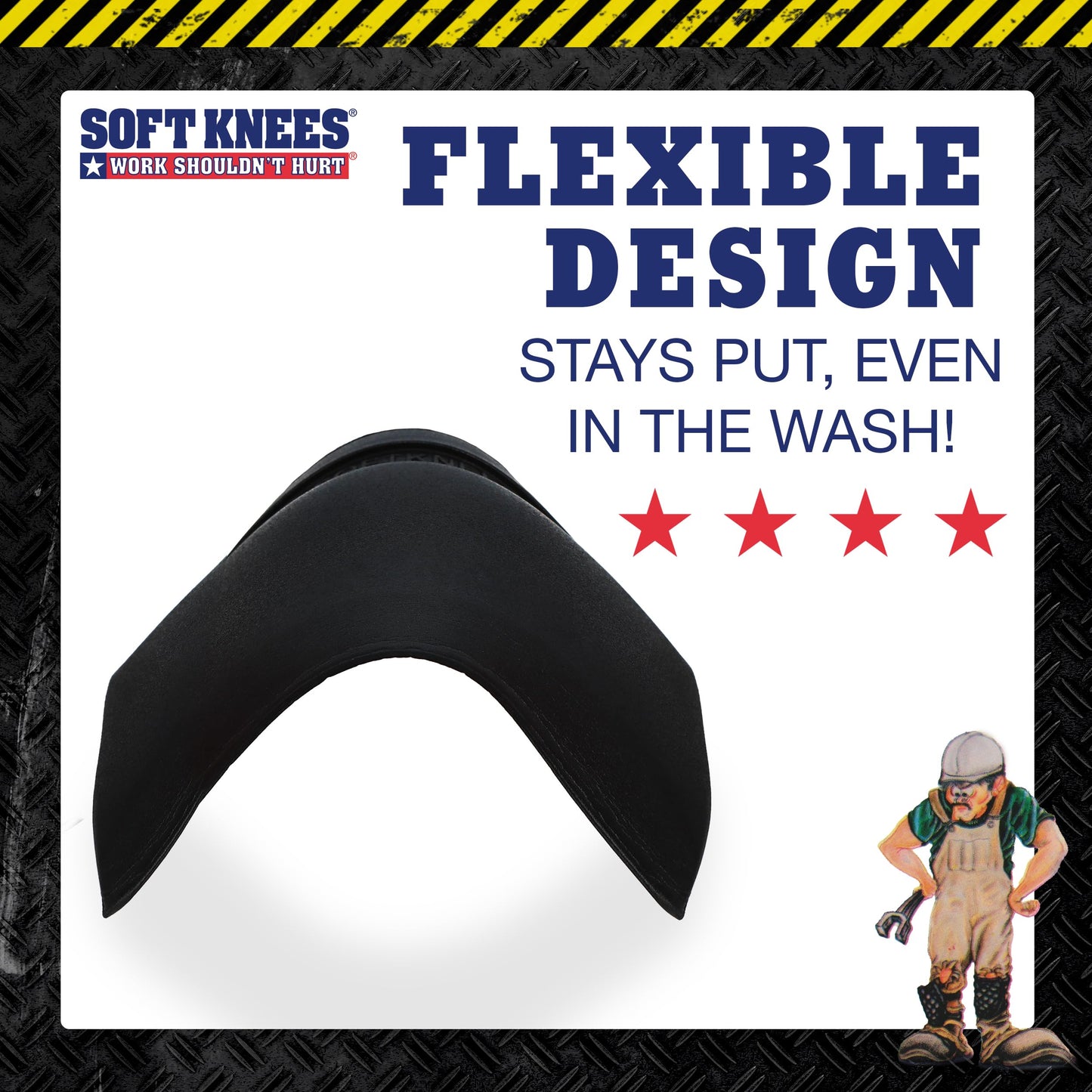 Soft Knees No-Strap Knee Pads, 6” x 9” Knee Pad Inserts for Work Pants with Double Knee Pads for Work & Construction, Knee Savers for Work Pants, Softknees Knee Inserts