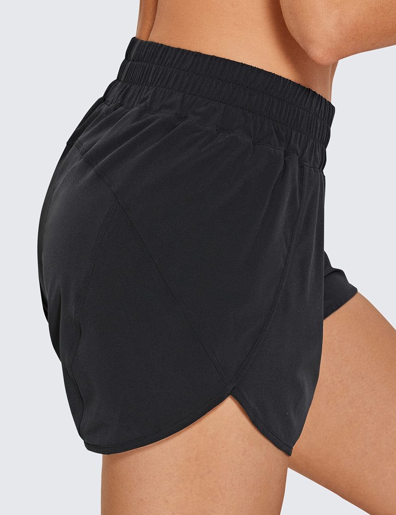 CRZ YOGA Dolphin Athletic Shorts for Women 3" - High Waisted Quick Dry for Running Workout Gym Track with Zip Pocket Periwinkle Purple X-Small