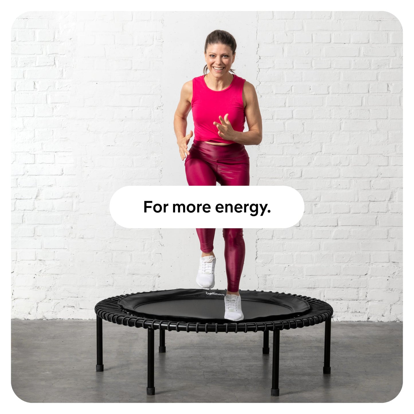 bellicon Mini Trampoline 39'' (Orange) | Bungee Suspension up to 330 lbs | Indoor Fitness Rebounder for Adults | Screw-in Legs