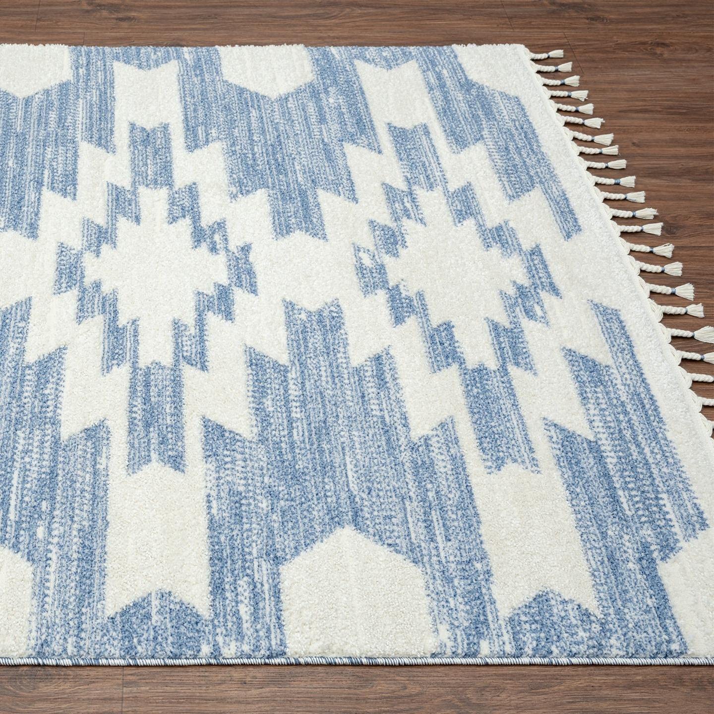 LUXE WEAVERS Ibiza Collection 8068 Blue 5x7 South Western Geometric Area Rug