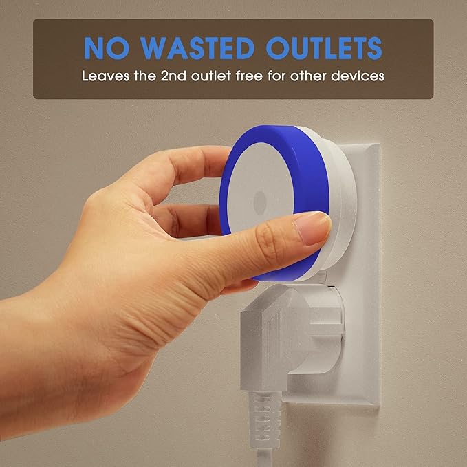 Briignite 2 Pack Blue Night Light, LED Night Light for Kids & Adults, Plug In, 60LM, 0.6W