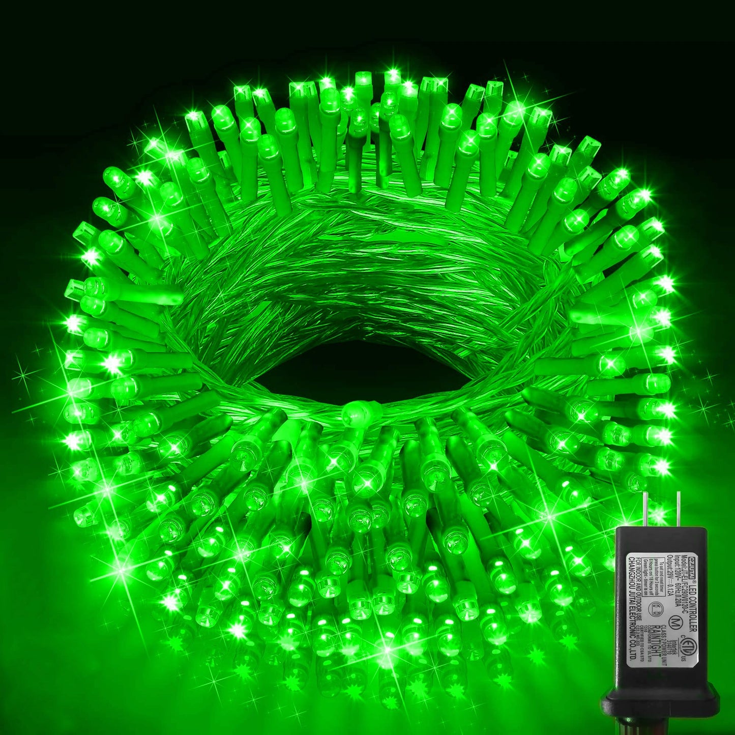 KNONEW Outdoor Christmas Lights 300 LED 99ft String Lights 8 Modes & Memory Fairy Light Plug in Waterproof LED String Lights for Xmas Yard Tree Wedding Party Holiday Decorations(Green)