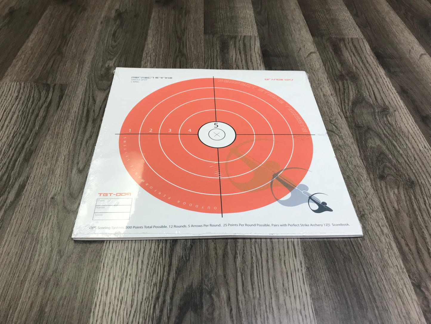 Perfect Strike Archery Paper Targets. Single Spot Bullseye Design. (12" x 12"). PSA-OO-SYS-009. (12 Targets)