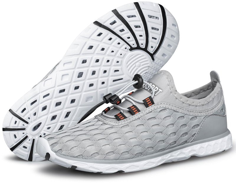 DOUSSPRT Men's Water Shoes Quick Drying Sports Aqua Shoes LightGrey Size 9