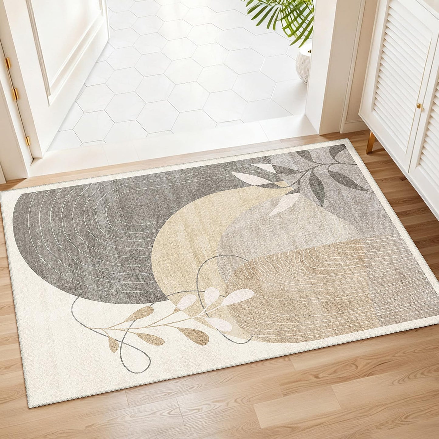 MUJOO 2x3 Washable Rug Small Area Rugs Non Slip Mid Century Modern