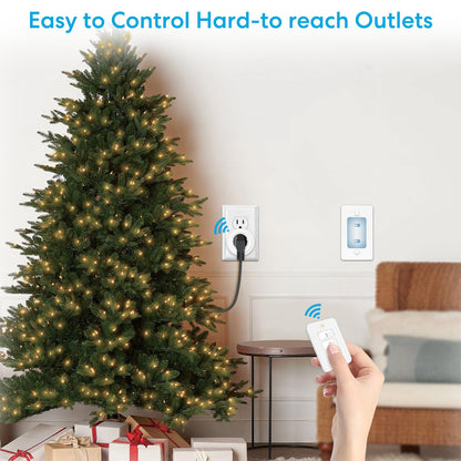 LoraTap 656ft Wireless Wall-Switch: Remote Control Outlet 3 Pack — Lights & Small Appliances — No Wiring —1 Remote for 3 Plugs