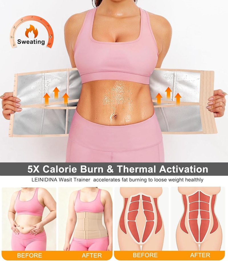Waist Trainer for Women - Segmented Corset Shapewear & Sweat Trimmer | Adjustable Workout Belt