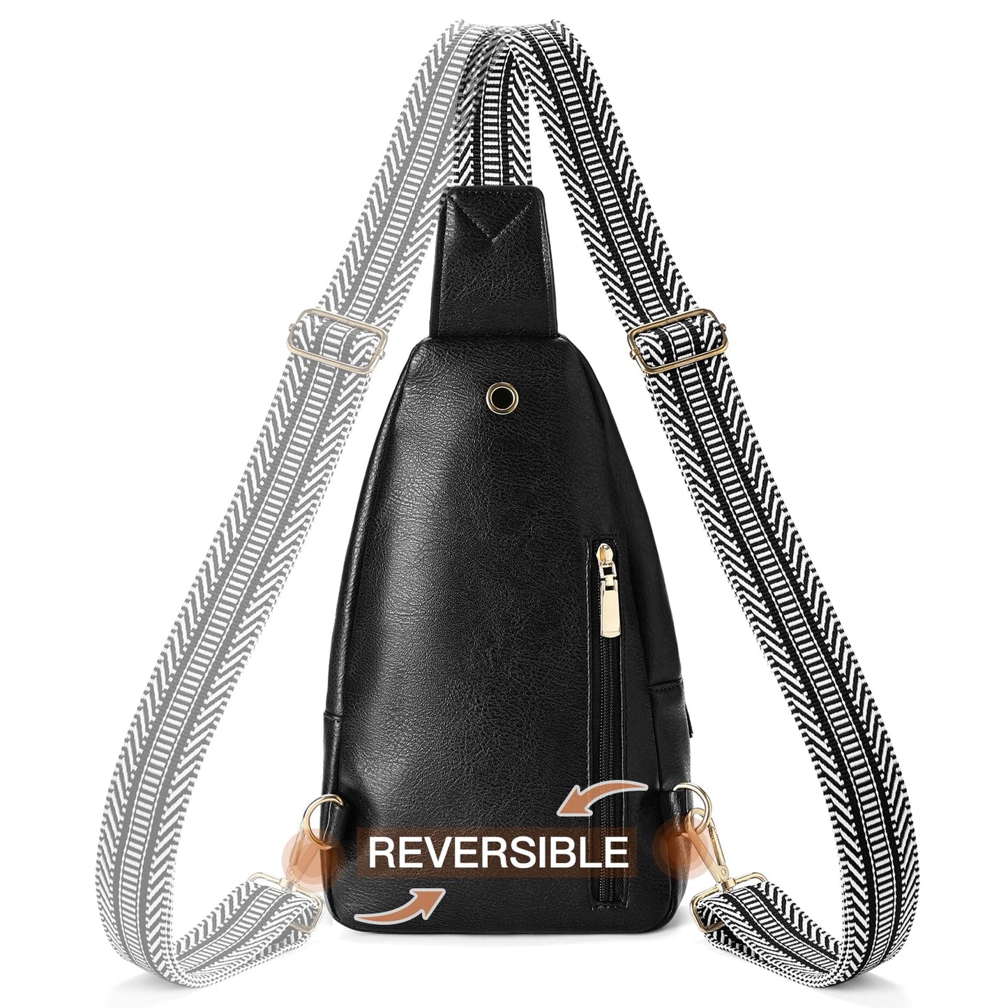 GAEKEAO Sling Bag for Women Vegan Leather Crossbody Bags Travel Fanny Packs Small Shoulder Purse Chest Bag Backpack Gifts