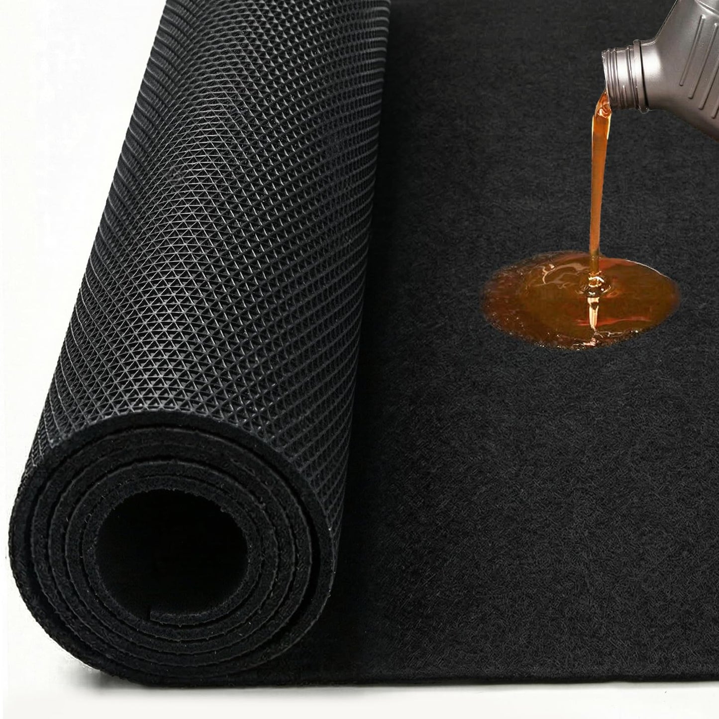 ALLOYNIX Heavy Duty Oil Spill Mat for Garage Floor, Extra Thick Absorbent with Anti-Slip Rubber Backing, Reusable Under Car Leak Pad (6.6 * 8.5FT)