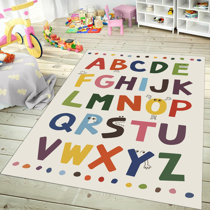 Large ABC Kids Area Rugs2x3ft, Kindergarten and Preschool Educational Learning Alphabet Area Rugs Playroom Kids Puzzle Rugs Suitable for Children's Rooms,for Nursery, Classroom, Baby Daycare
