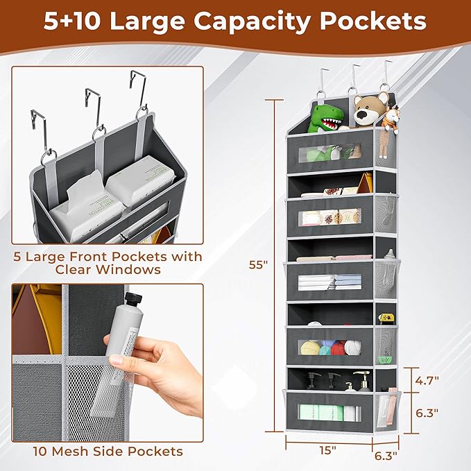 2 Packs 5-Tier Over the Door Organizer