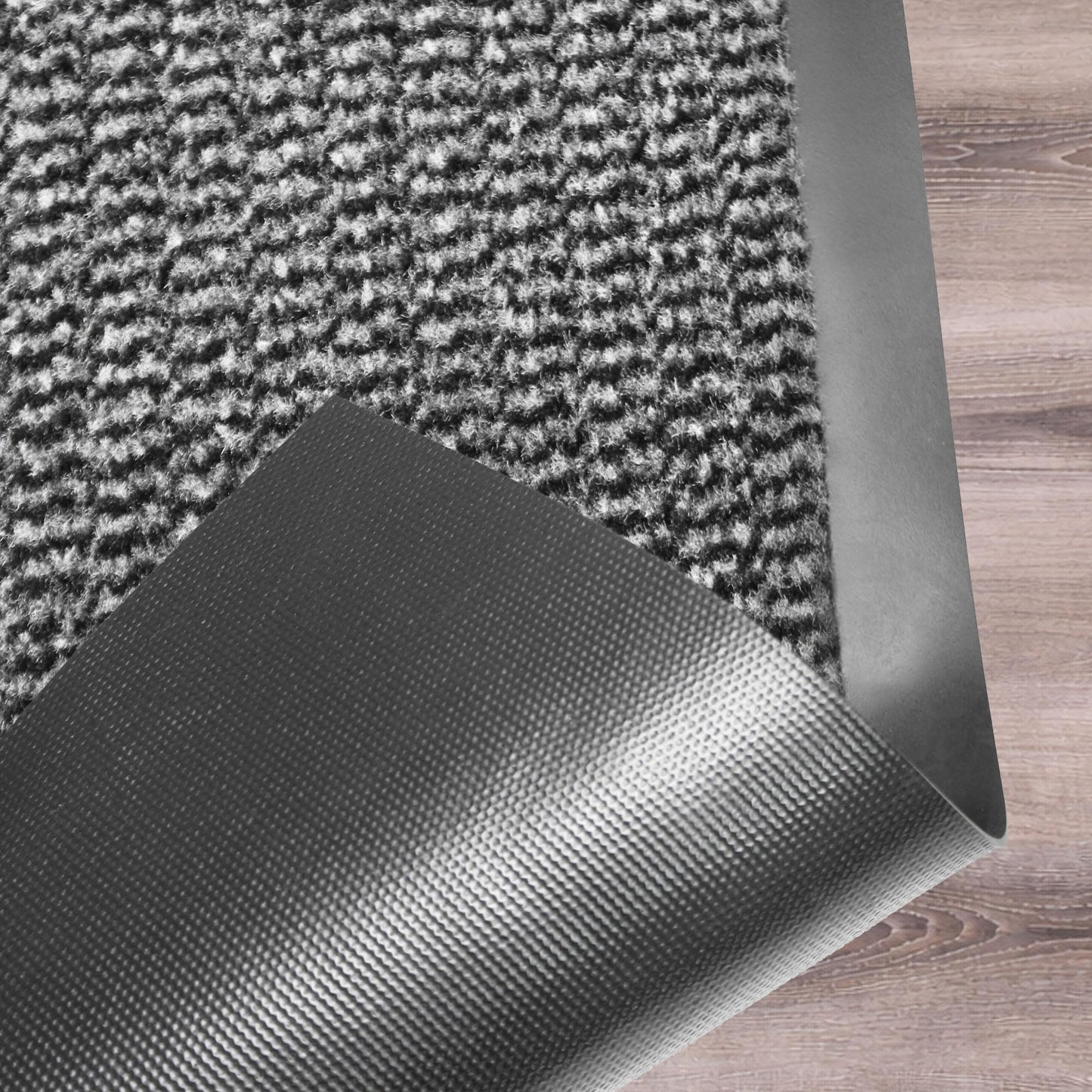 Ultralux Large Indoor Door Mat 35" x 59" Non-Slip Vinyl Backed Entry Doormat, Gray Absorbent Dirt Trapper Entrance Mat, Front and Back Door Mat, Inside Entry Mat