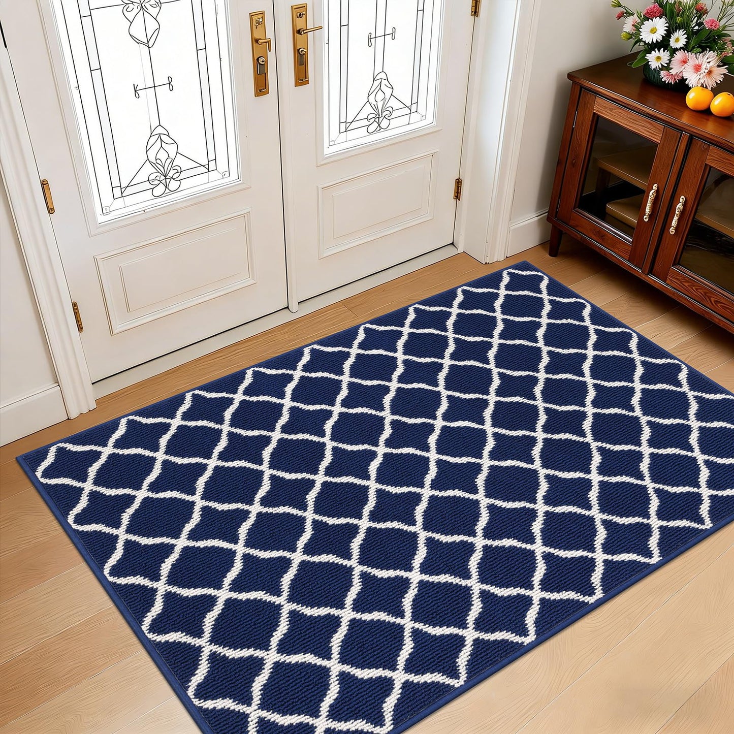 SHACOS Large Door Mat 3'x5' Indoor Washable Front Door Mats, Navy Blue