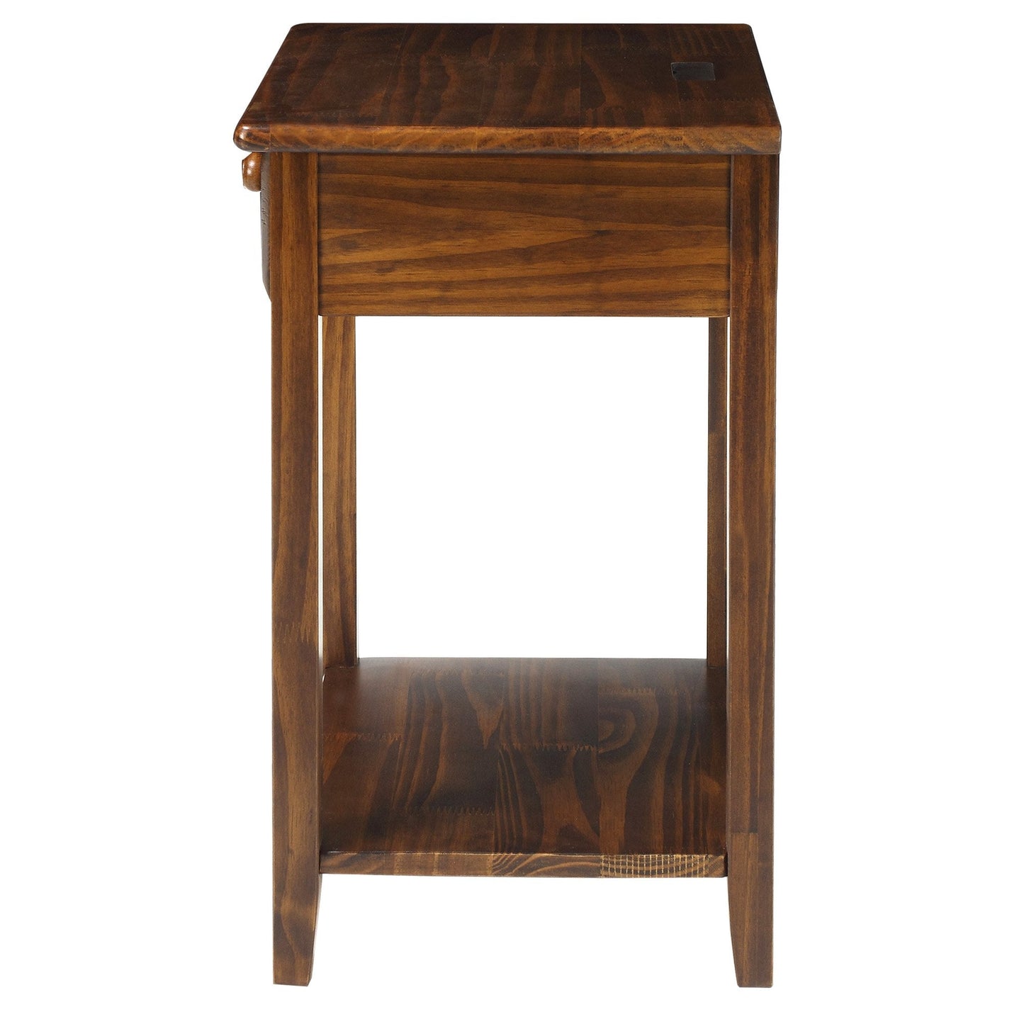 Casual Home Owl Night Stand with USB Port Charging Station and Drawer, 17.5" W x 14.25" D x 24.5" H, Natural Gray
