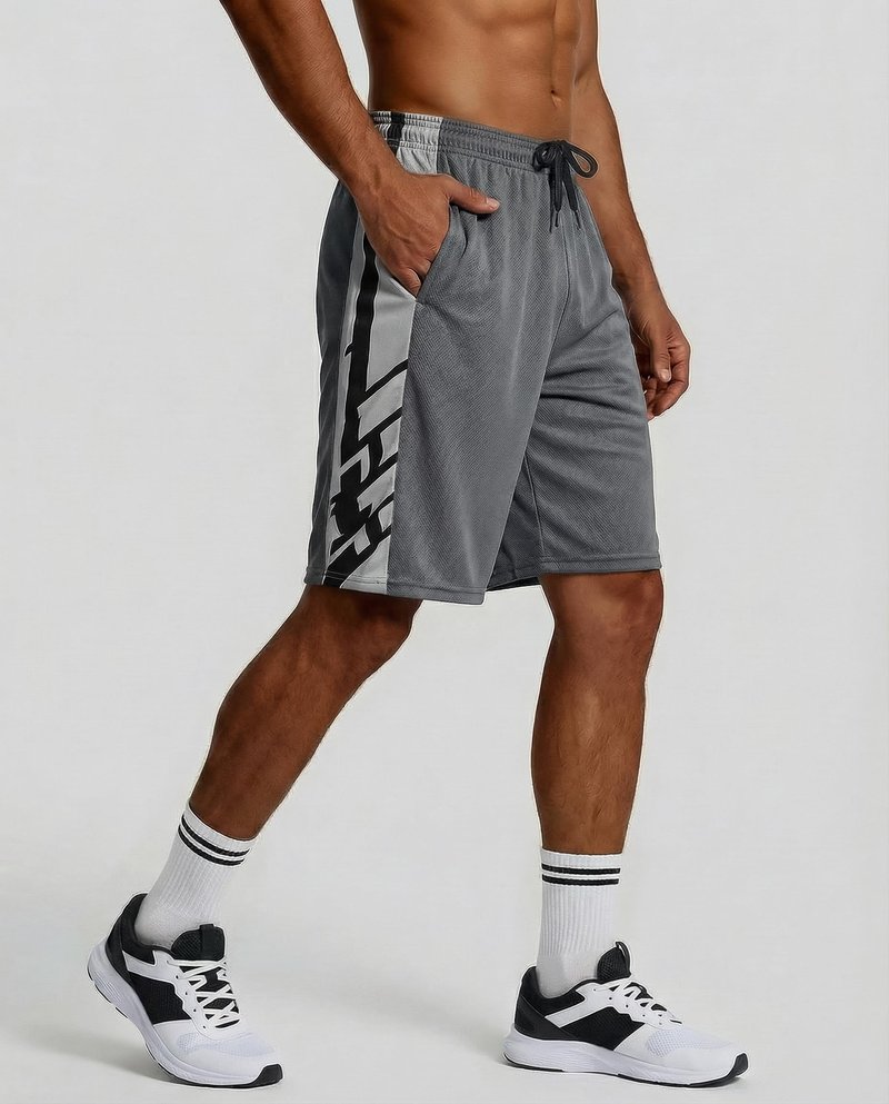 Real Essentials 5 Pack: Men’s 9" Mesh Shorts – Athletic Gym, Workout, Basketball, Running, Casual Lounge Activewear Pockets, Set 2,L