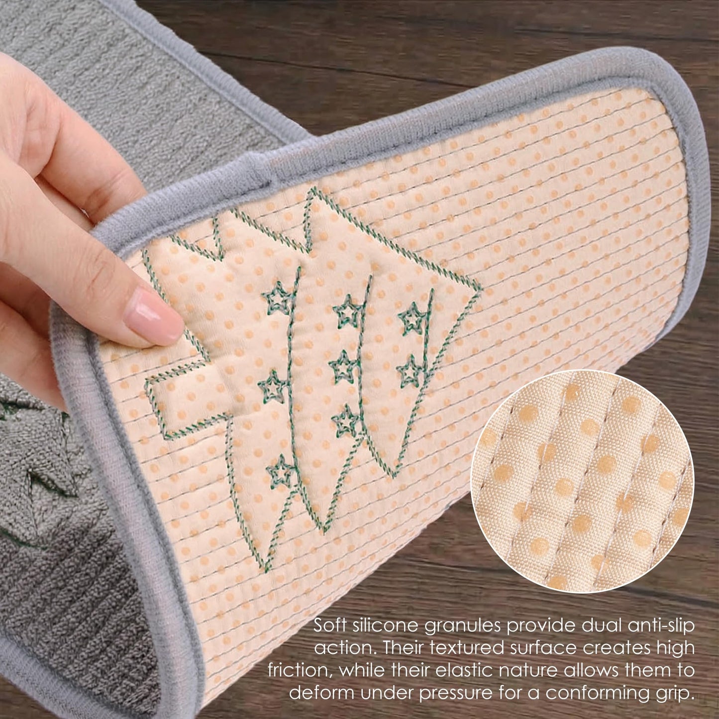 Peel and Stick Stair Treads for Wooden Steps 15 Pack 8x30 Inch, Staircase Step Treads 3D Embroidery Soft Plush Stair Runners with Silicone Grip Backing, Friendly Anti Alip Stair Treads for Dogs Greige