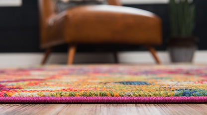 Unique Loom Jardin Collection Colorful, Vibrant, Abstract, Modern Area Rug (5' 0 x 8' 0 Rectangular, Multi/ Blue)