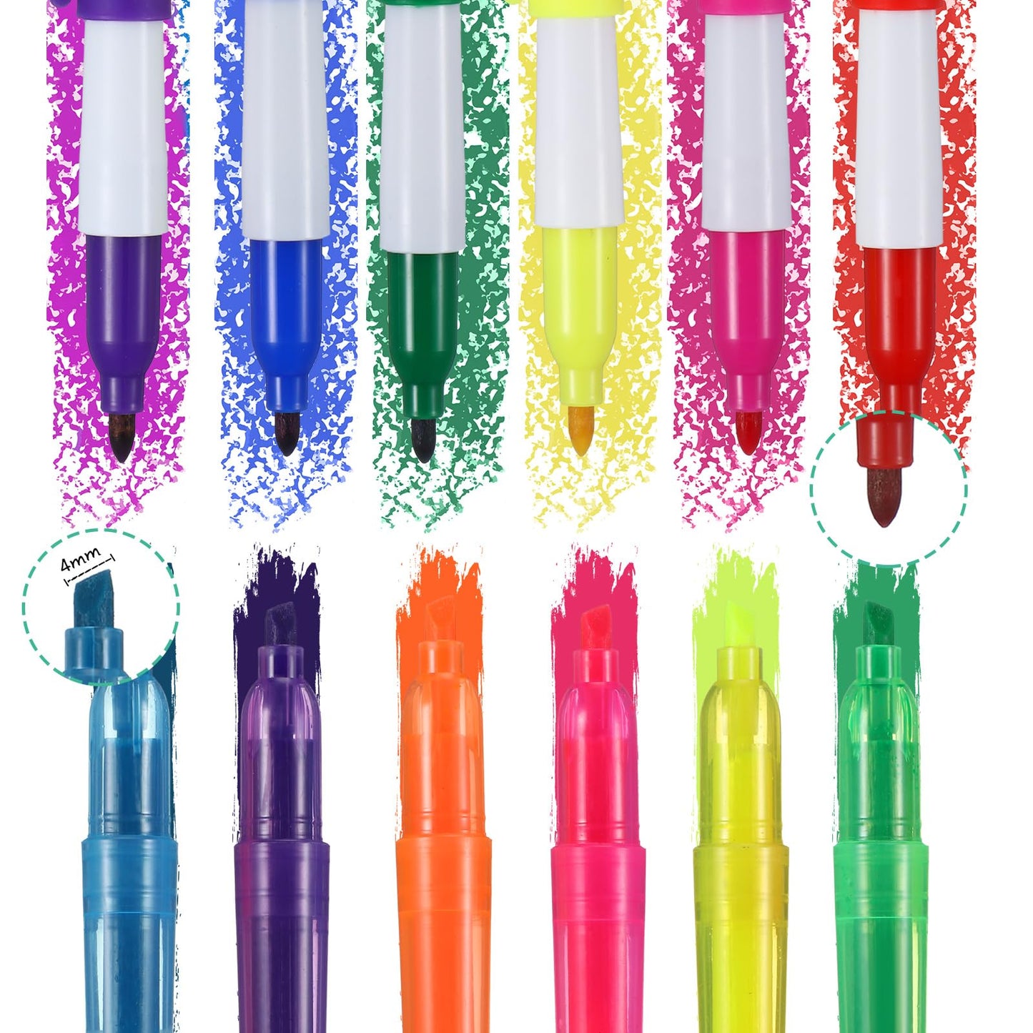 Chinco 30 Pcs Nurse Badge Pen Set Nurse Week Gifts CNA Retractable Shuttle Pen Clip with Mini Highlighter Marker LED Keychain