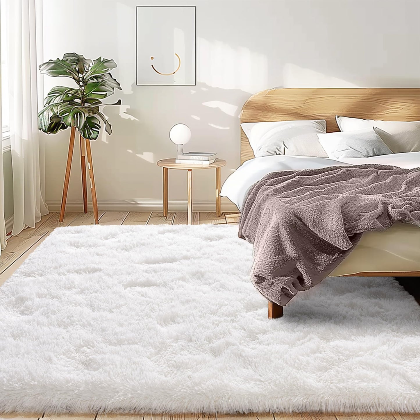 Awaytail 8x10 Carpet Fluffy Rug for Living Room - Large Nursery Thicked Fuzzy Plush Rug for Bedroom 8x10 Area Rugs White