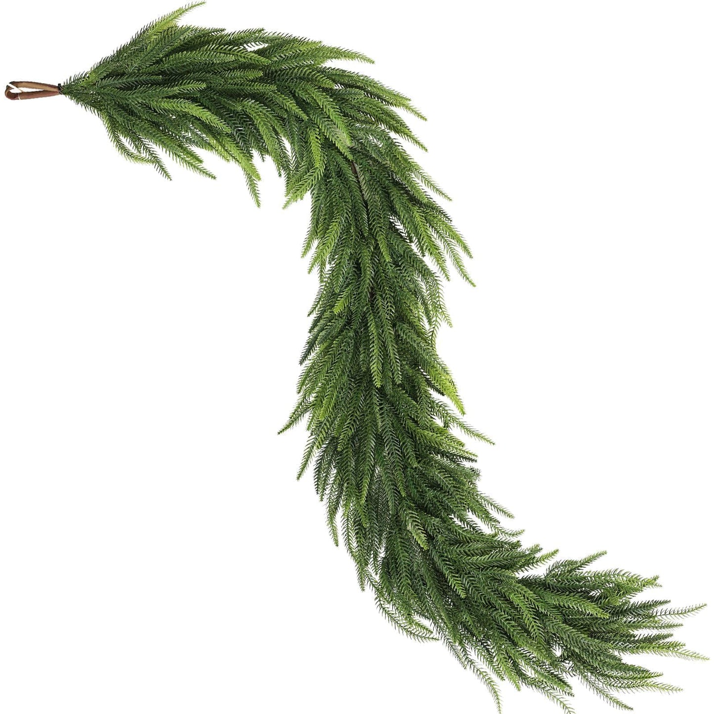 Christmas Norfolk Pine Garlands - 5ft Artificial Garland Faux Green Fake Pine Needles Garland for Fireplace,Table,Window,Stairs,Mante,Holiday Indoor Outdoor Xmas Decor(2PCS)